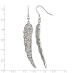 Stainless Steel Polished Cubic Zirconia Drop Dangle Earrings for Women