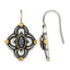 Stainless Steel Gold-Tone Polished & Antiqued Textured Drop Dangle Earrings for Women