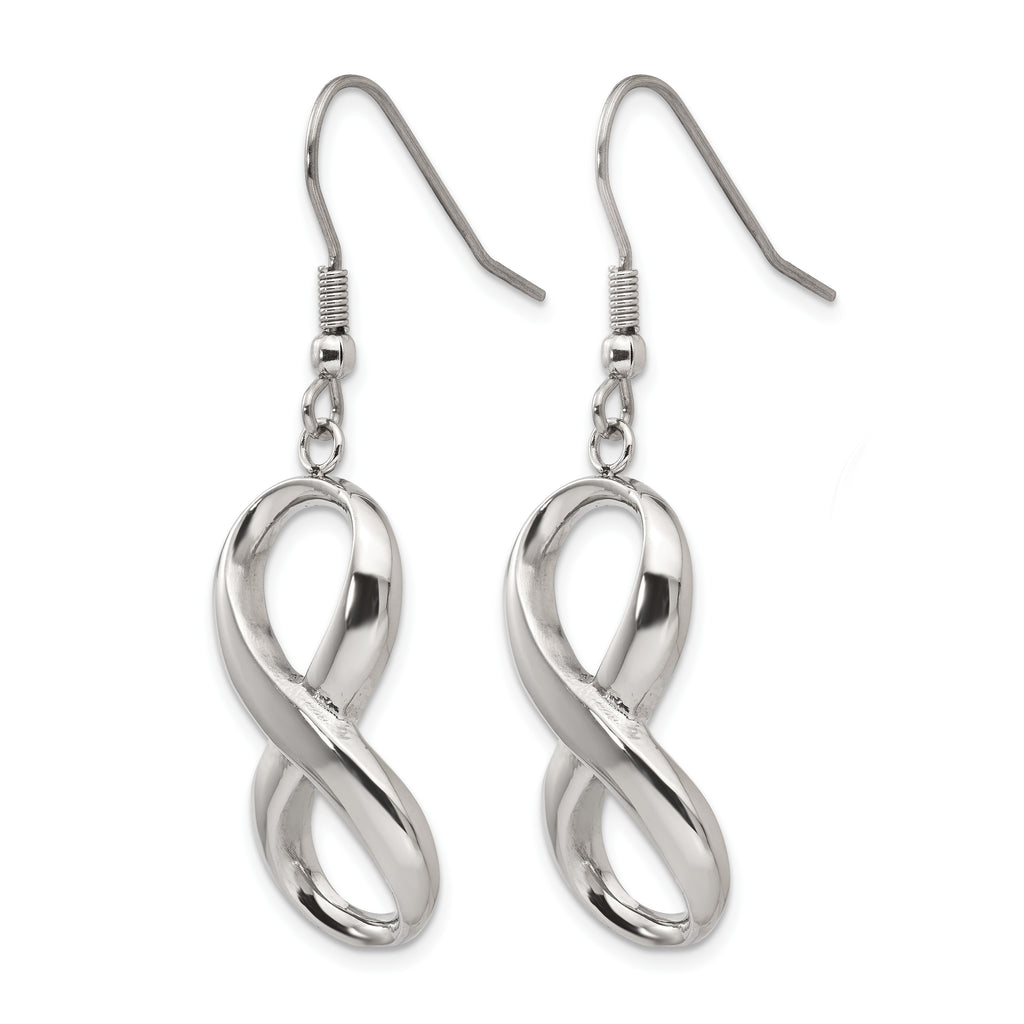 Stainless Steel Polished Infinity Drop Dangle Earrings for Women