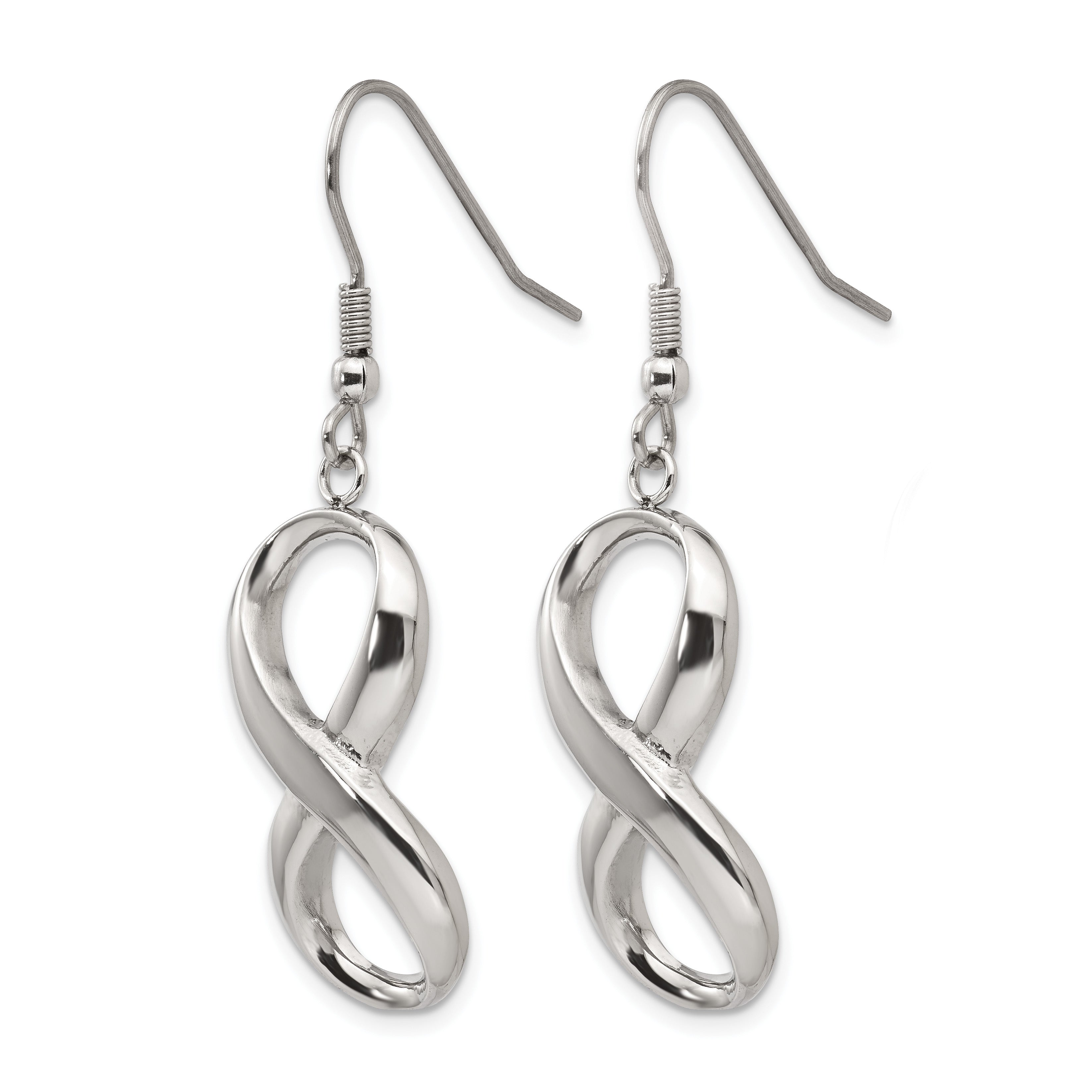 Stainless Steel Polished Infinity Drop Dangle Earrings for Women