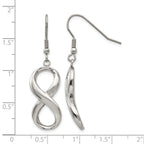 Stainless Steel Polished Infinity Drop Dangle Earrings for Women