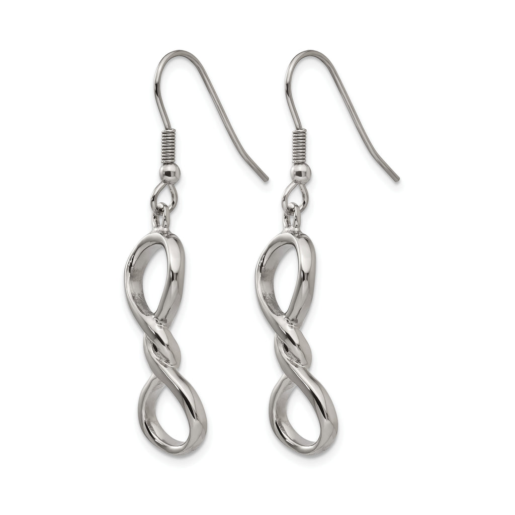 Stainless Steel Polished Infinity Drop Dangle Earrings for Women