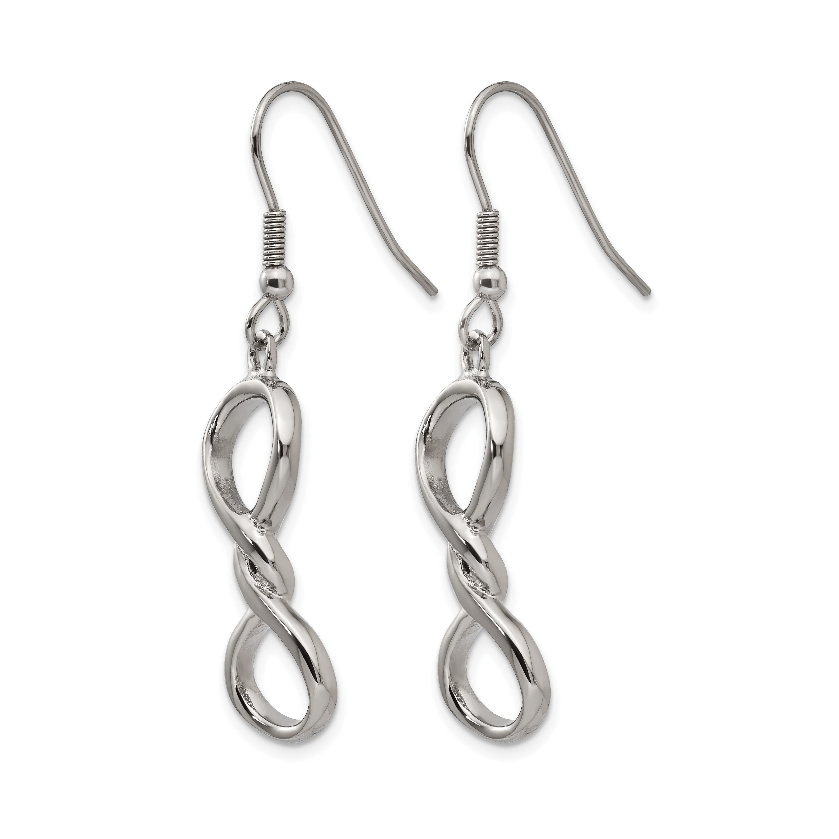 Stainless Steel Polished Infinity Drop Dangle Earrings for Women