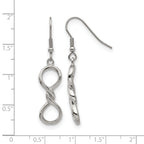 Stainless Steel Polished Infinity Drop Dangle Earrings for Women