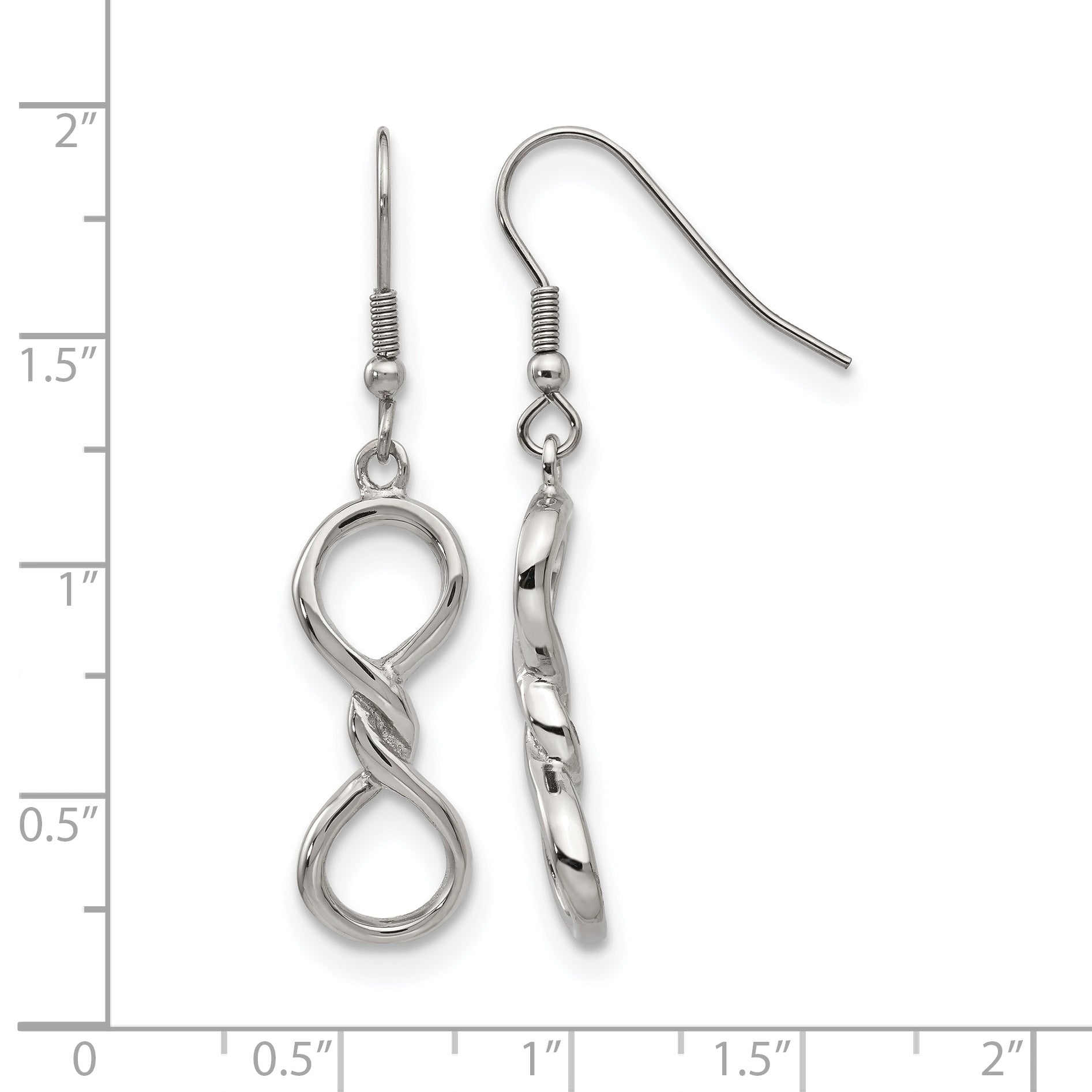 Stainless Steel Polished Infinity Drop Dangle Earrings for Women
