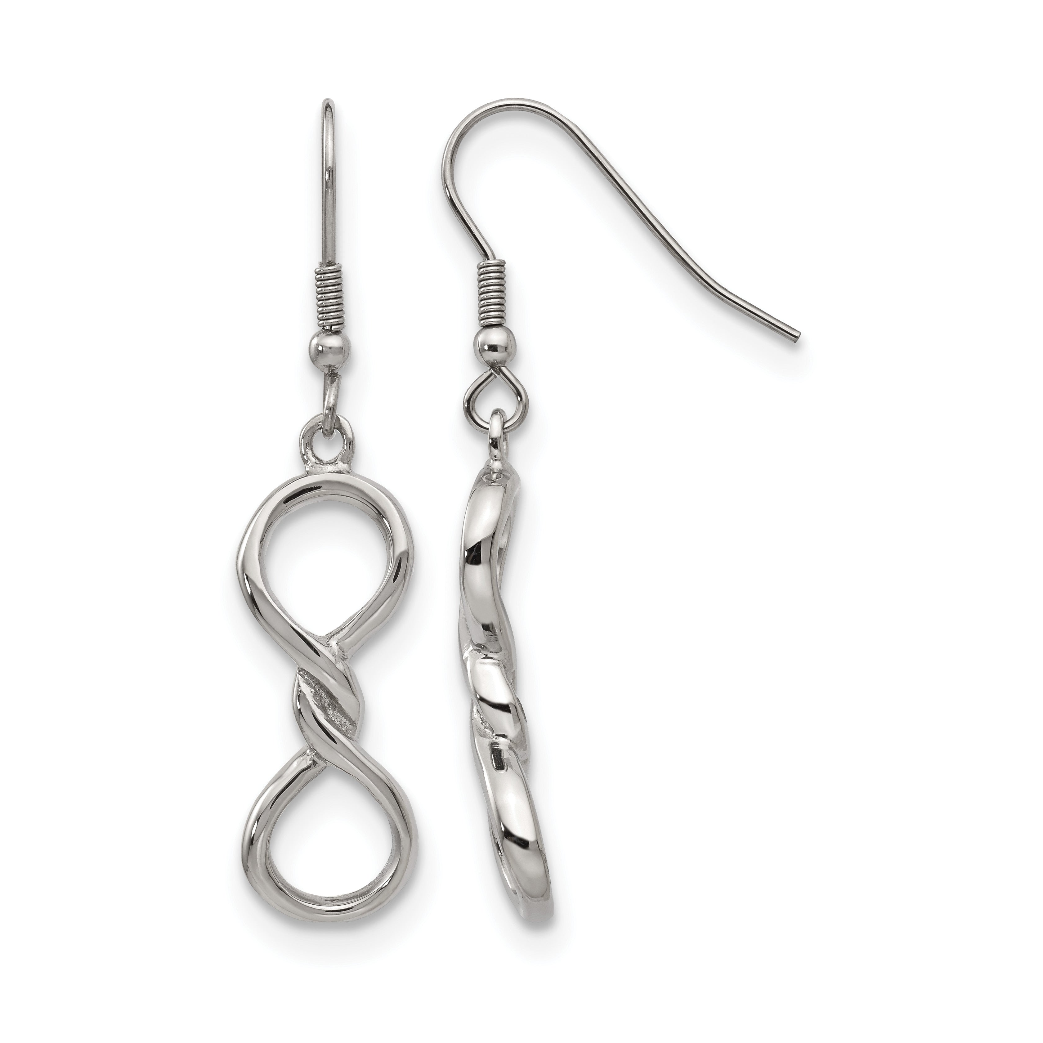Stainless Steel Polished Infinity Drop Dangle Earrings for Women Main image