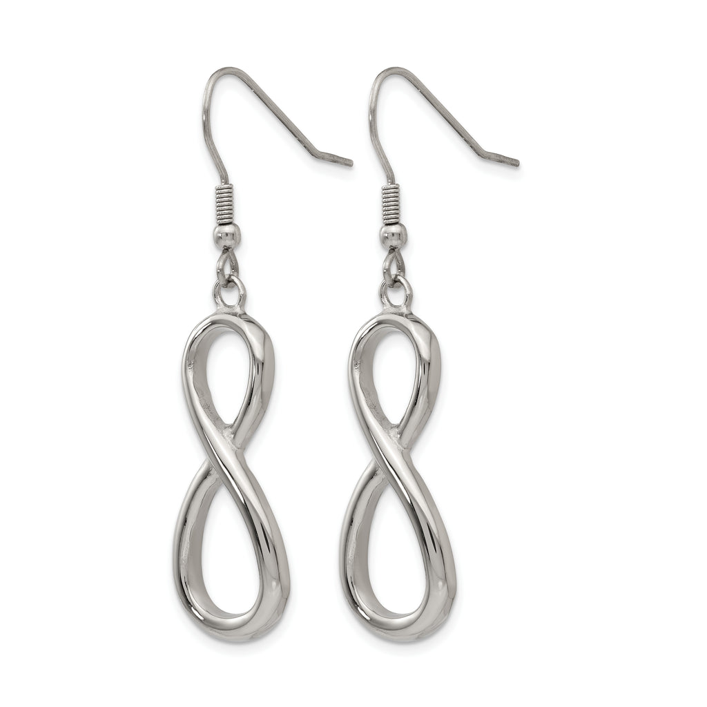 Stainless Steel Polished Infinity Drop Dangle Earrings for Women