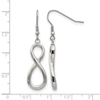 Stainless Steel Polished Infinity Drop Dangle Earrings for Women