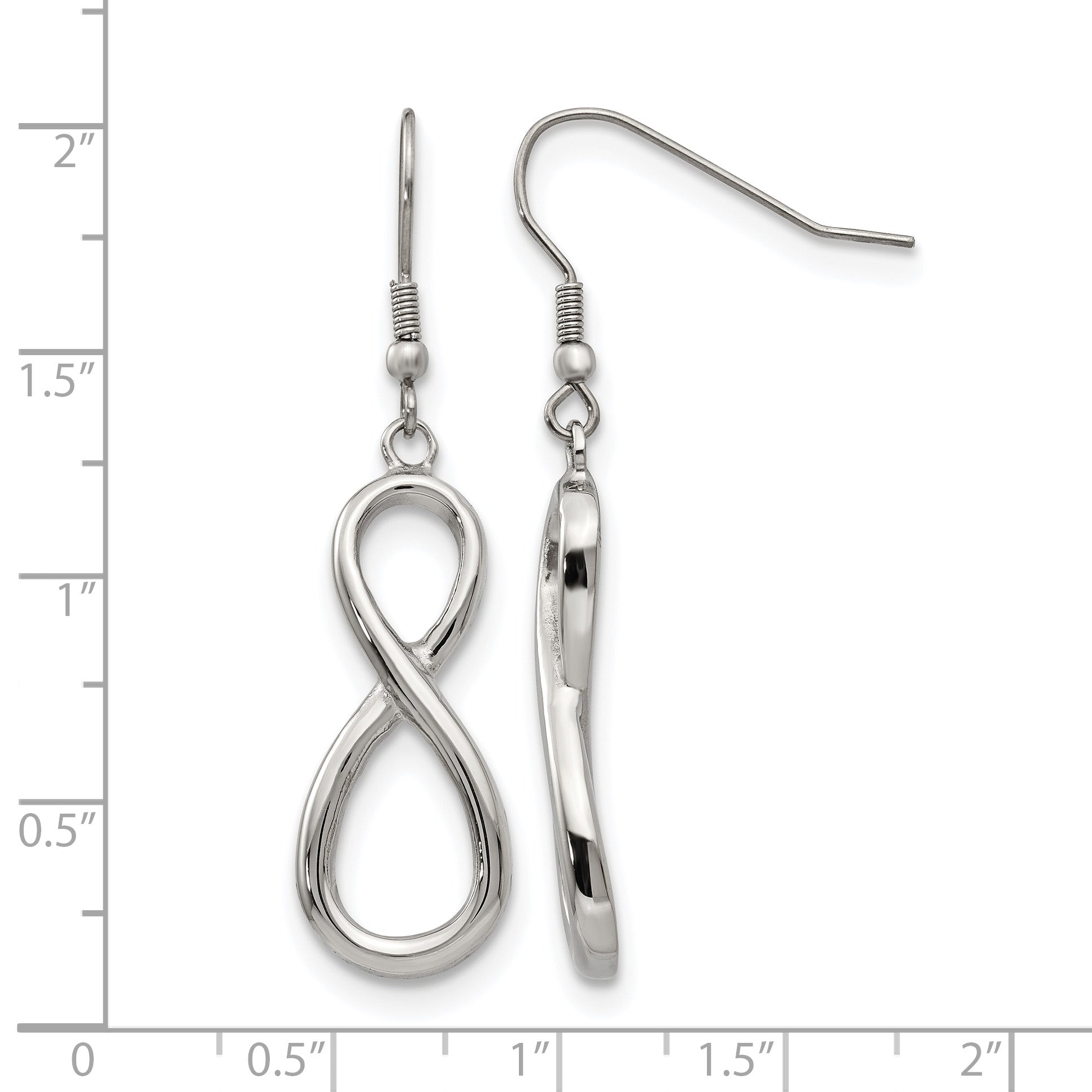 Stainless Steel Polished Infinity Drop Dangle Earrings for Women