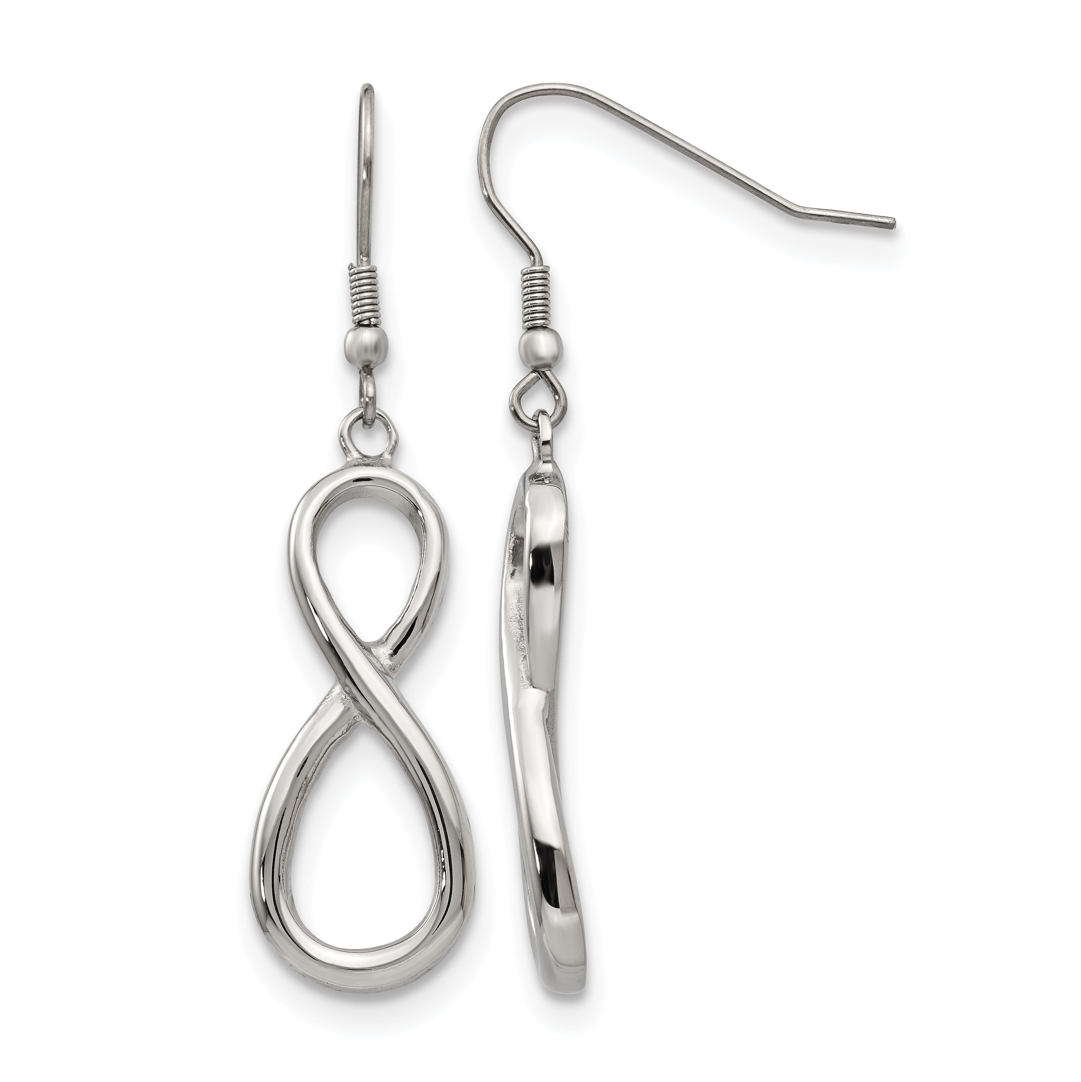 Stainless Steel Polished Infinity Drop Dangle Earrings for Women Main image