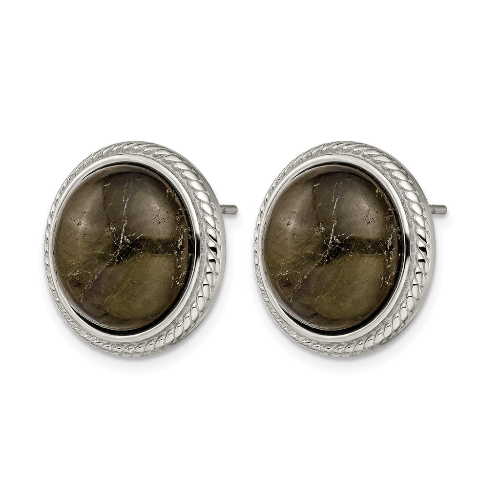 Stainless Steel Polished Button Earrings for Women