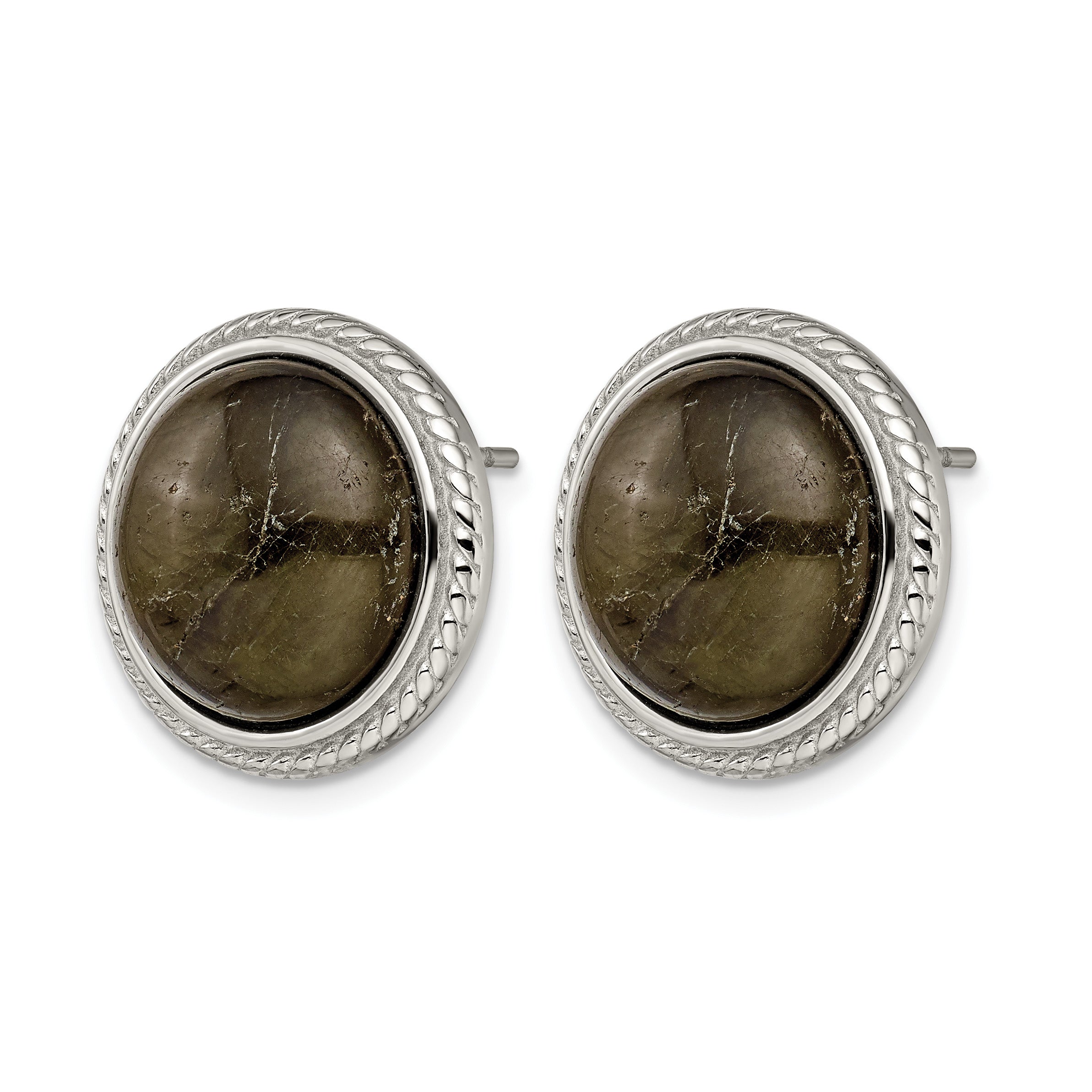 Stainless Steel Polished Button Earrings for Women