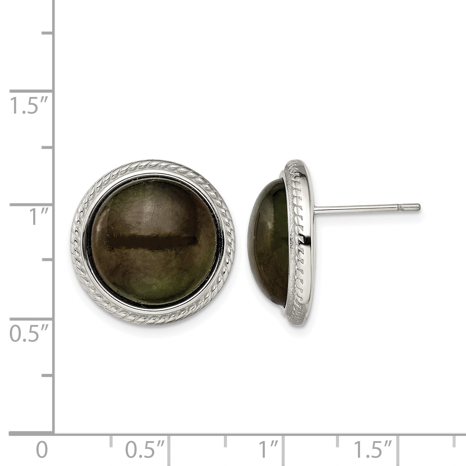 Stainless Steel Polished Button Earrings for Women