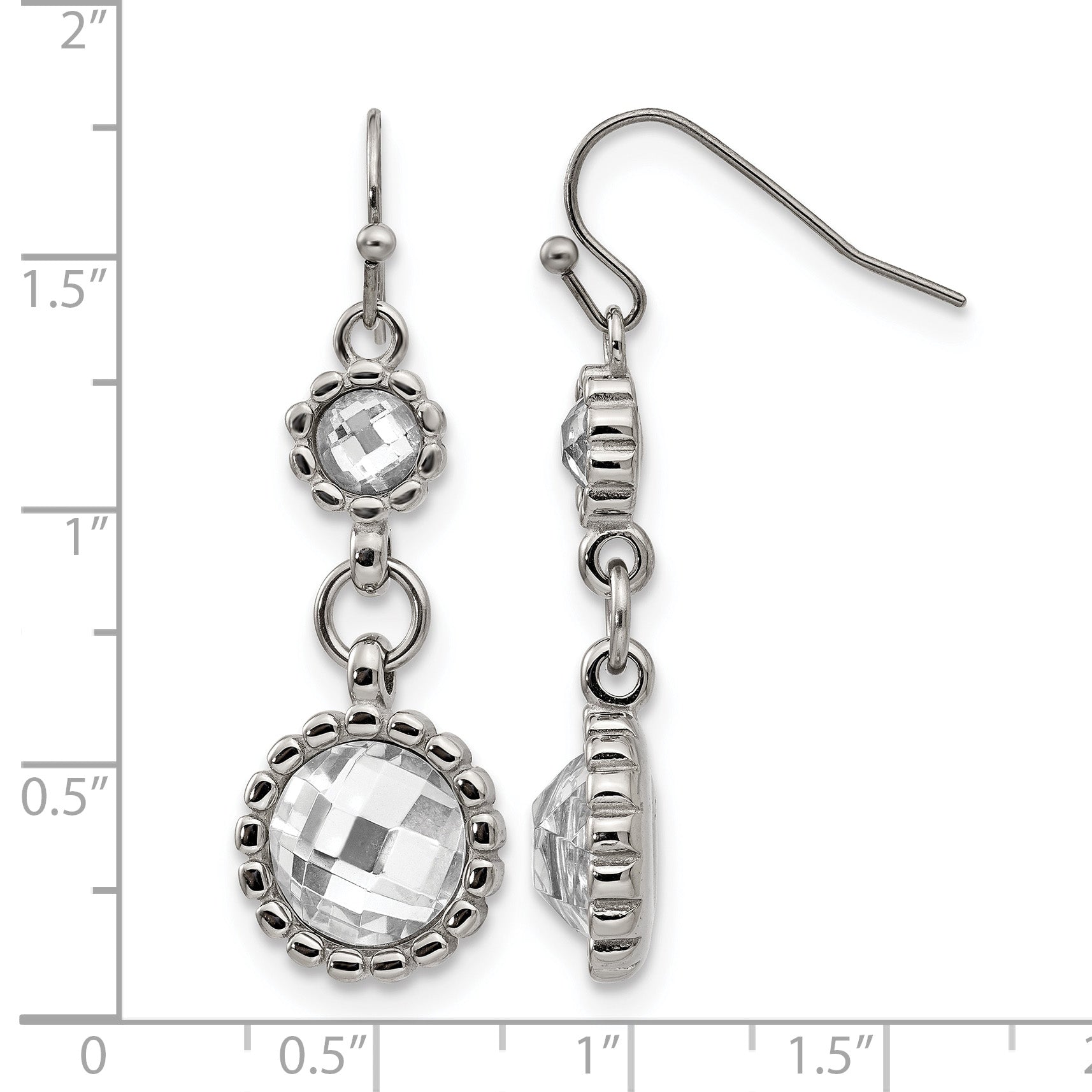 Stainless Steel Polished Drop Dangle Earrings for Women