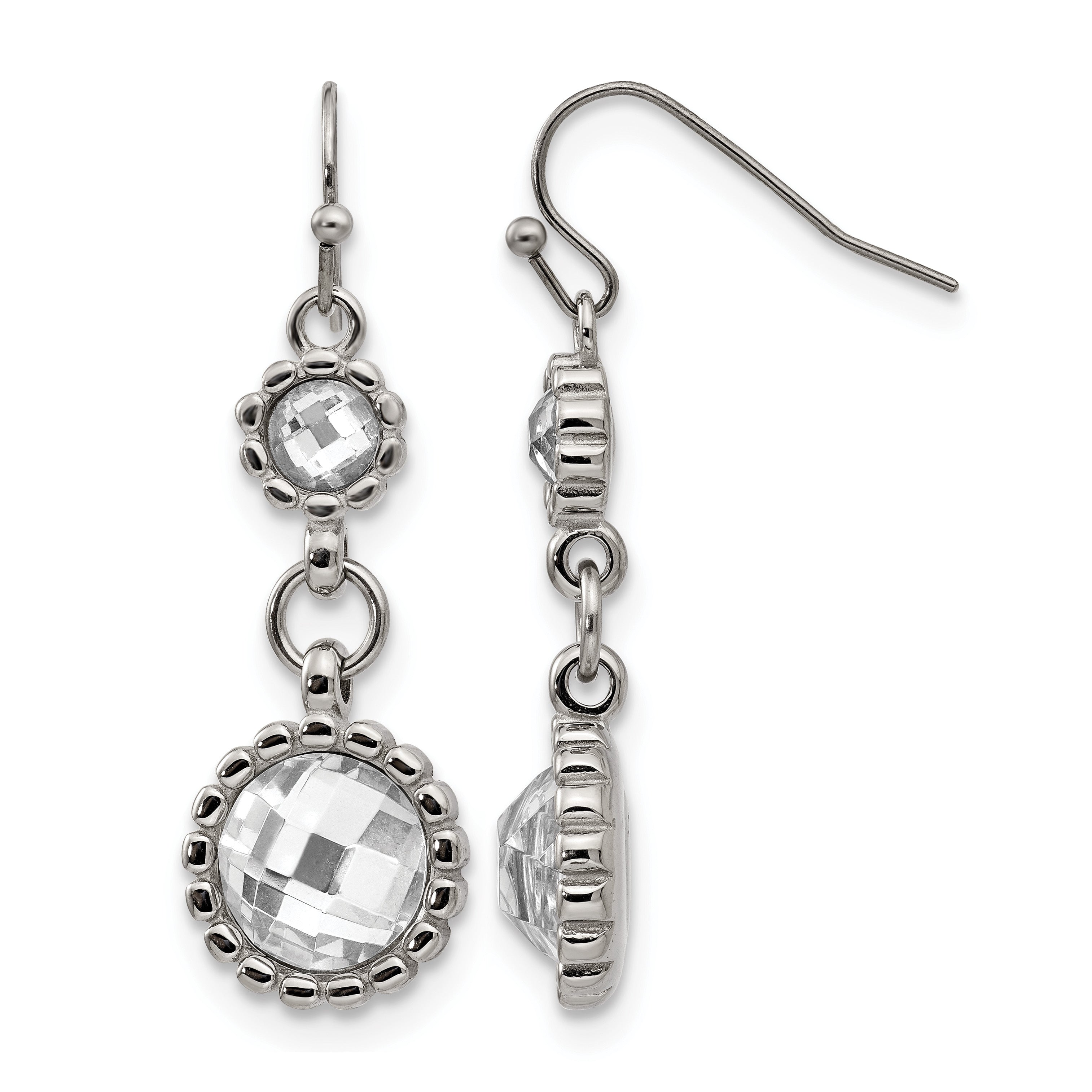 Stainless Steel Polished Drop Dangle Earrings for Women
