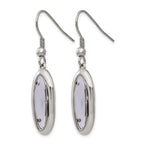 Stainless Steel Polished Oval Drop Dangle Earrings for Women