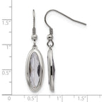 Stainless Steel Polished Oval Drop Dangle Earrings for Women