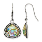 Stainless Steel Polished & Antiqued Drop Dangle Earrings for Women