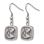 Stainless Steel Polished Square Drop Dangle Earrings for Women