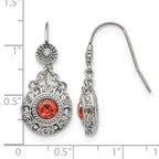 Stainless Steel Polished Cubic Zirconia Drop Dangle Earrings for Women