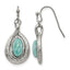 Stainless Steel Polished Textured Drop Dangle Earrings for Women