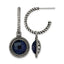 Stainless Steel Polished & Antiqued C-Hoop Earrings for Women
