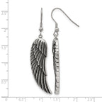 Stainless Steel Polished & Antiqued Drop Dangle Earrings for Women