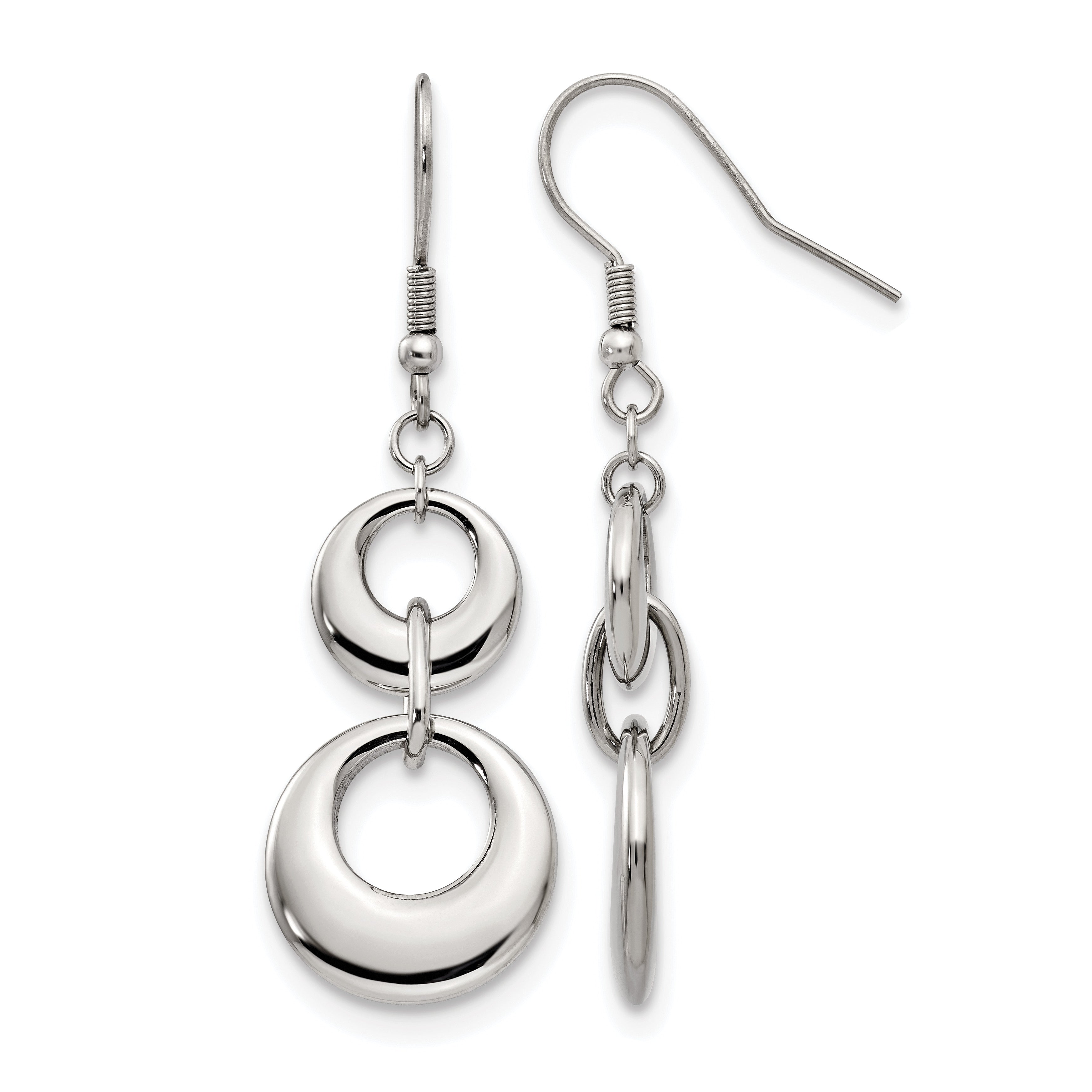 Stainless Steel Polished Drop Dangle Earrings for Women