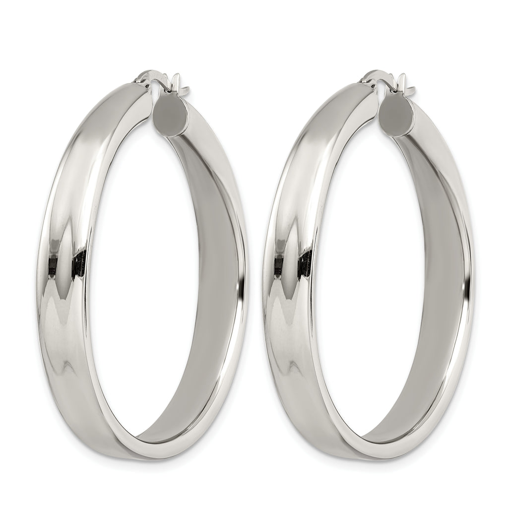 Stainless Steel Polished Hoop Earrings for Women
