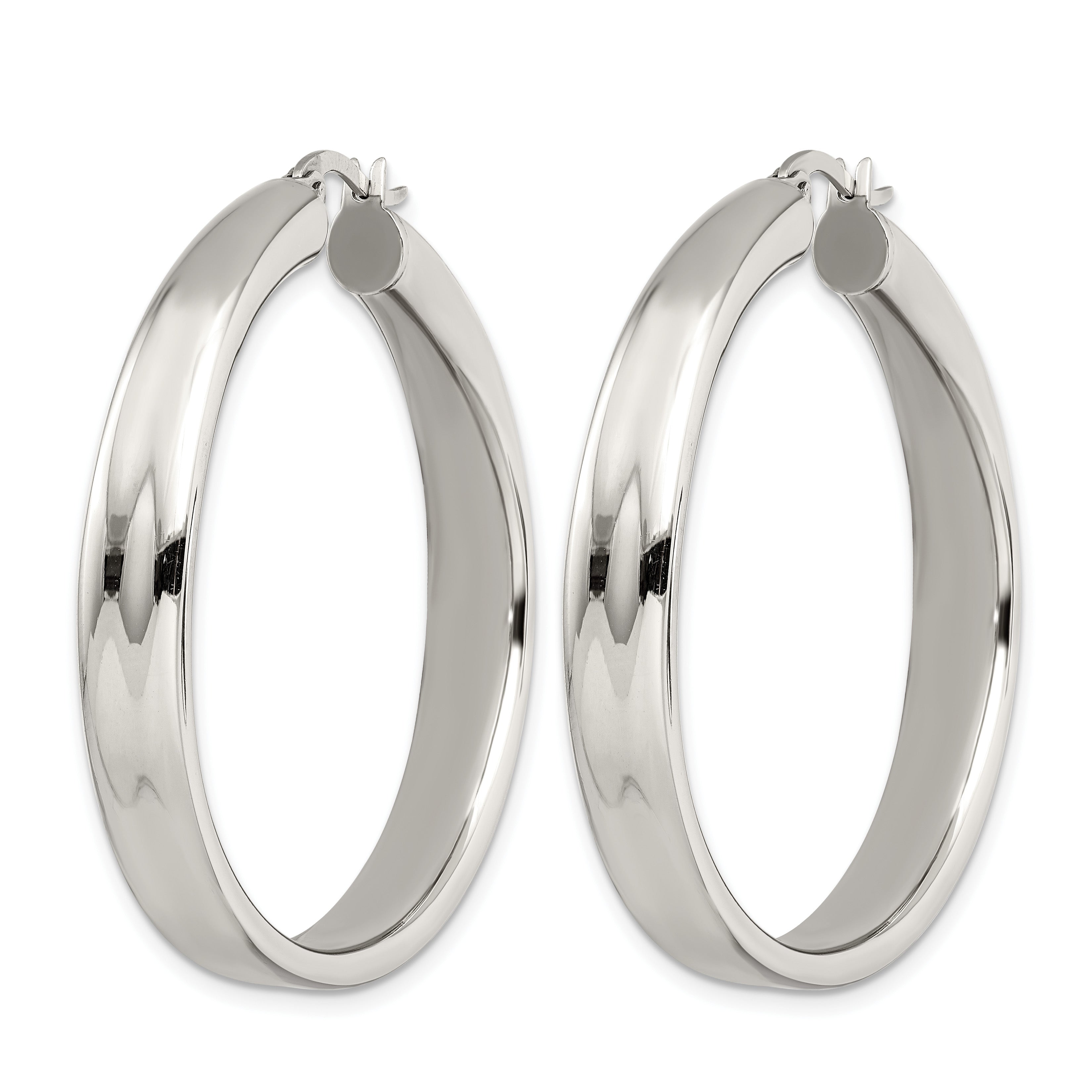 Stainless Steel Polished Hoop Earrings for Women