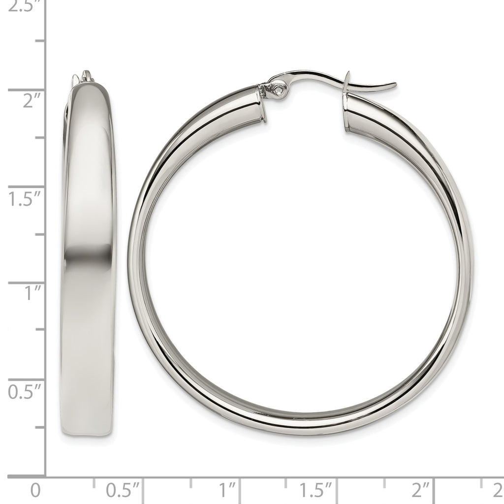 Stainless Steel Polished Hoop Earrings for Women