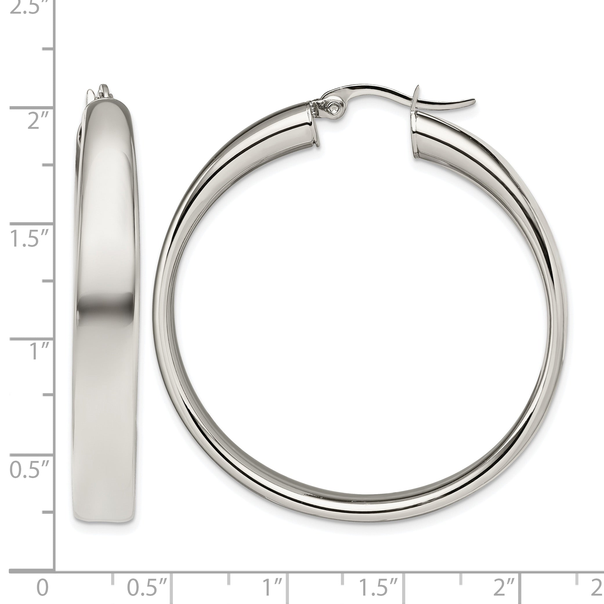 Stainless Steel Polished Hoop Earrings for Women