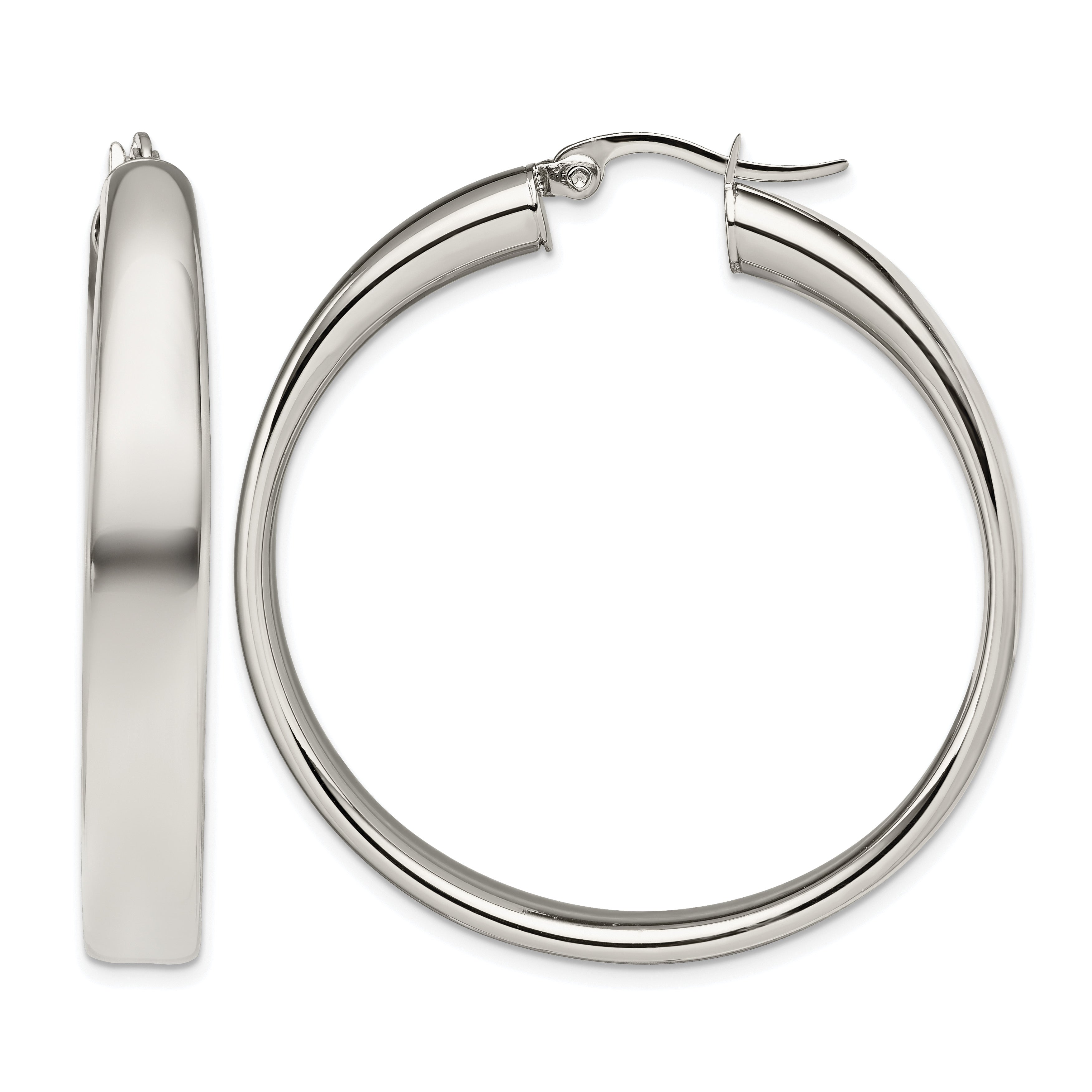 Stainless Steel Polished Hoop Earrings for Women Main image