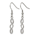 Stainless Steel Polished Oval Cubic Zirconia Drop Dangle Earrings for Women