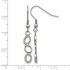 Stainless Steel Polished Oval Cubic Zirconia Drop Dangle Earrings for Women