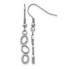 Stainless Steel Polished Oval Cubic Zirconia Drop Dangle Earrings for Women