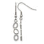 Stainless Steel Polished Oval Cubic Zirconia Drop Dangle Earrings for Women