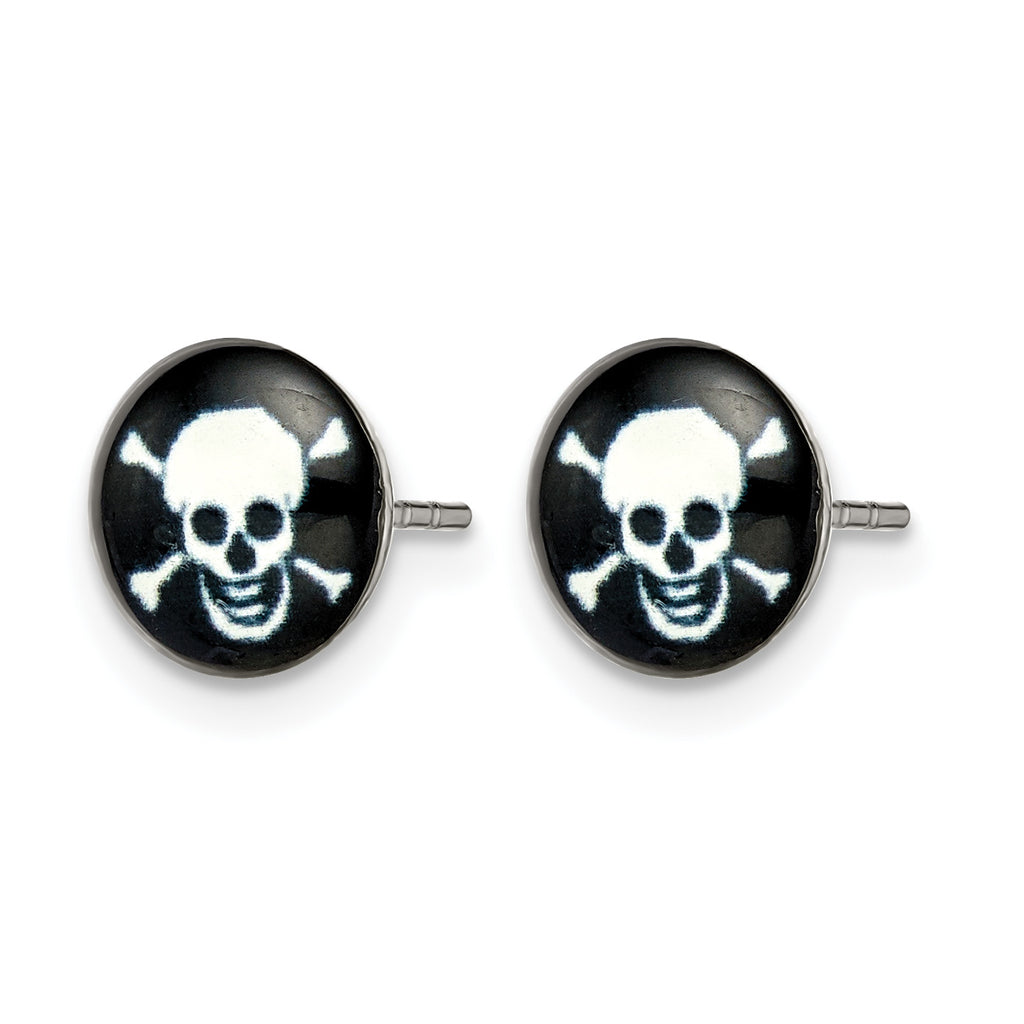 Stainless Steel Polished Button Earrings