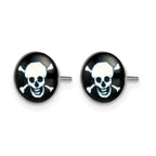 Stainless Steel Polished Button Earrings