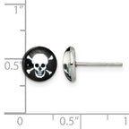 Stainless Steel Polished Button Earrings