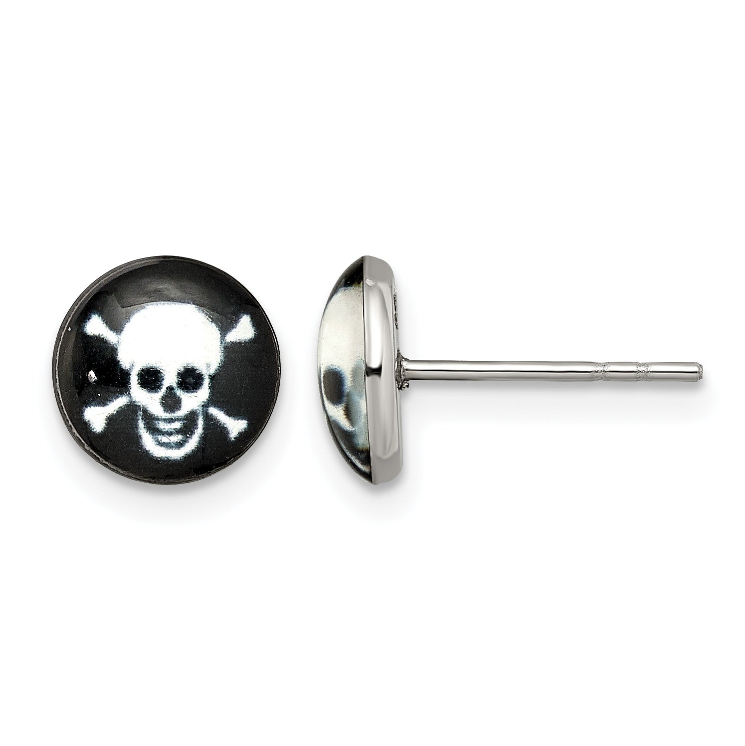 Stainless Steel Polished Button Earrings Main image