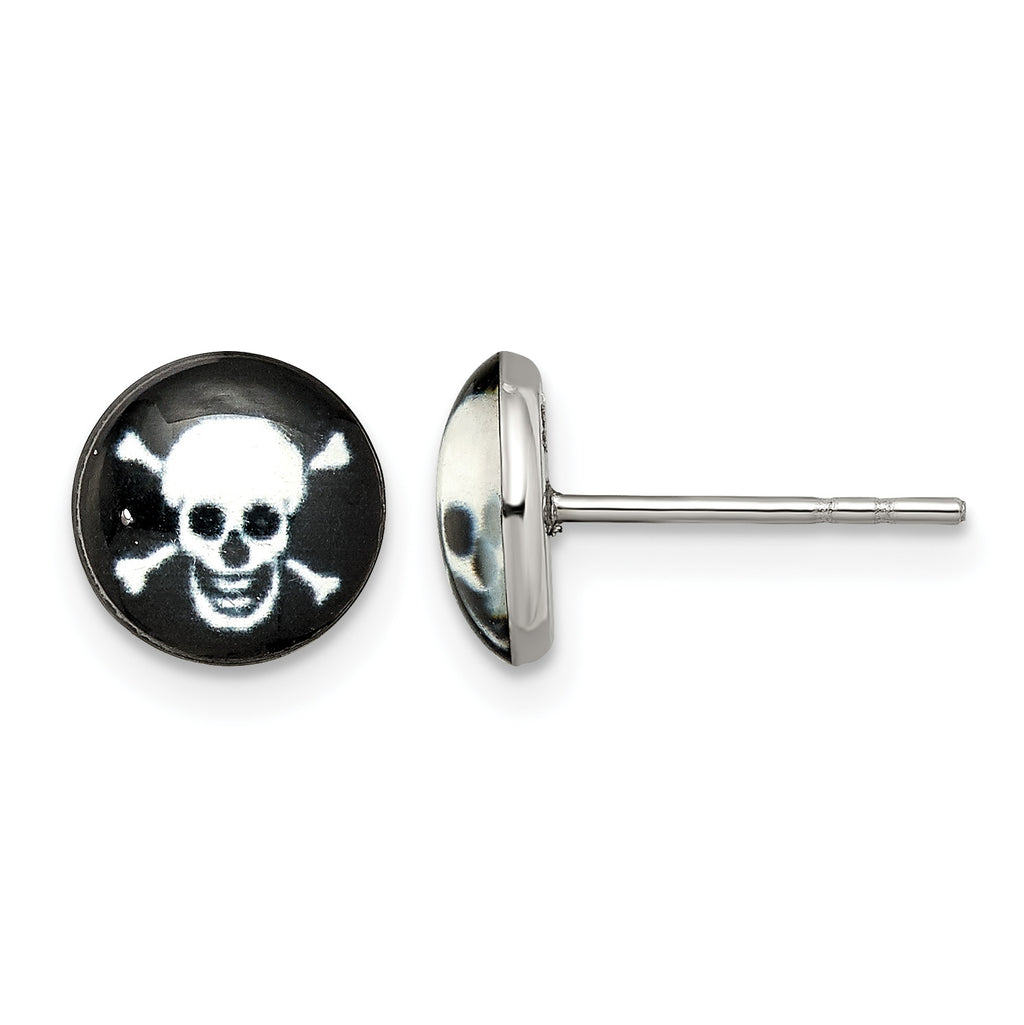 Stainless Steel Polished Button Earrings