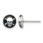 Stainless Steel Polished Button Earrings