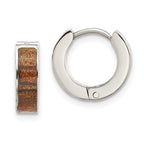 Stainless Steel Enamel Polished Round Hinged Huggie Hoop Earrings for Women