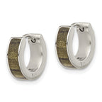 Stainless Steel Enamel Polished Round Hinged Huggie Hoop Earrings for Women
