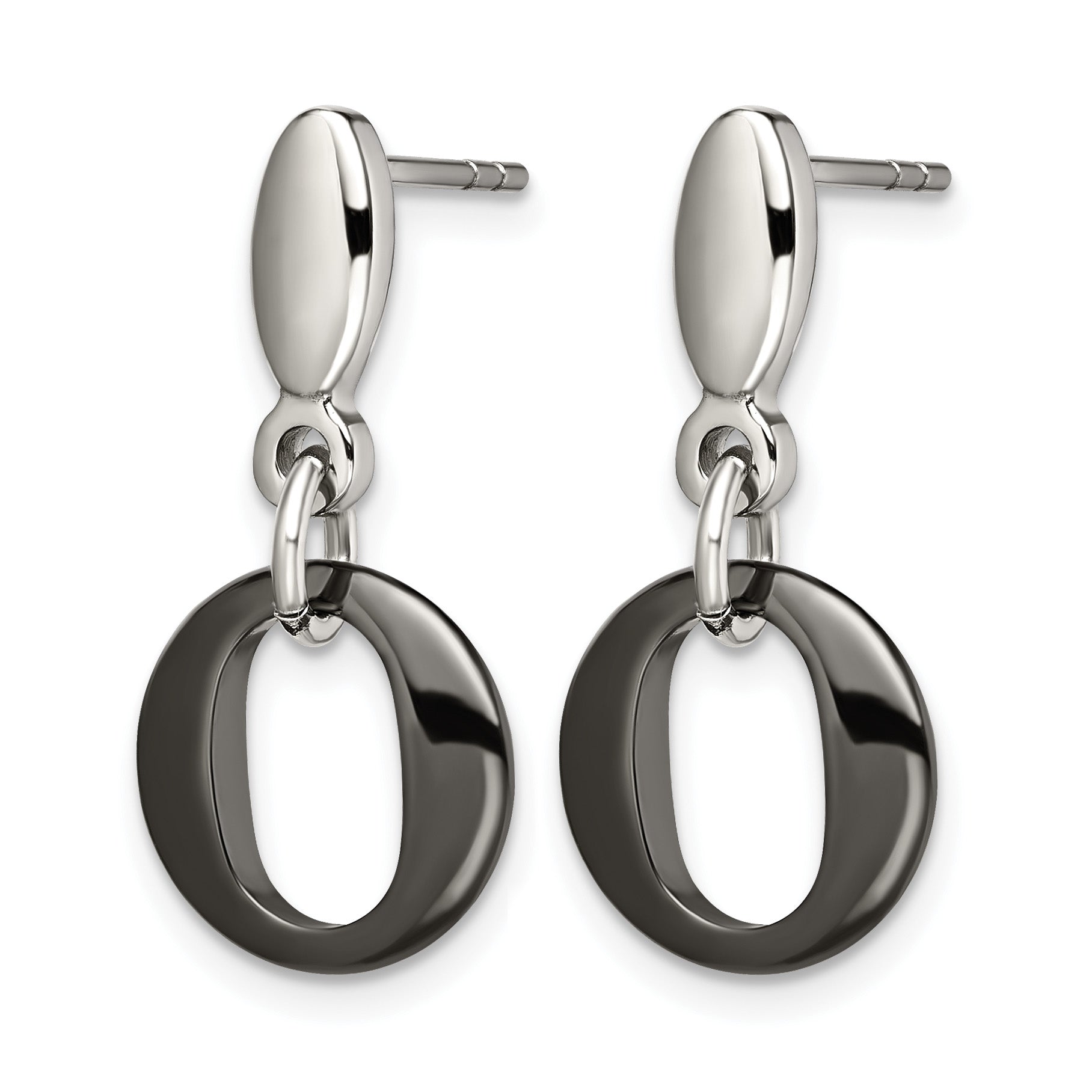 Stainless Steel Ceramic Polished Drop Dangle Earrings for Women Secondary image