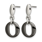 Stainless Steel Ceramic Polished Drop Dangle Earrings for Women