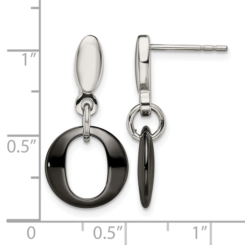 Stainless Steel Ceramic Polished Drop Dangle Earrings for Women