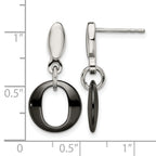 Stainless Steel Ceramic Polished Drop Dangle Earrings for Women
