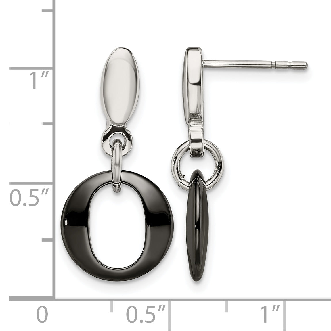 Stainless Steel Ceramic Polished Drop Dangle Earrings for Women